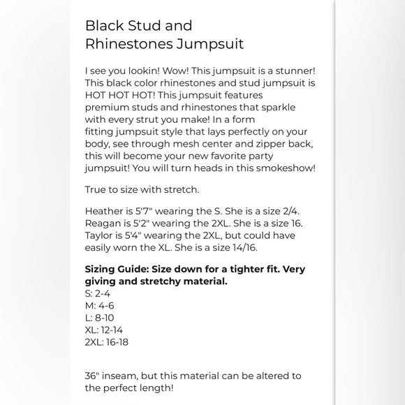 Southern Fried Chics I See You Lookin’ Jumpsuit in Black, Size 2XL - Picture 4 of 11